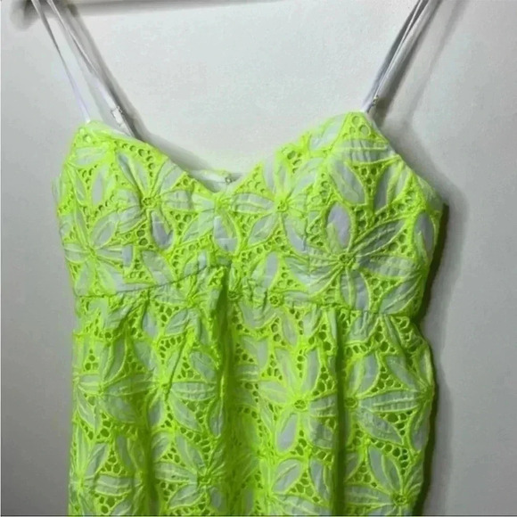 Lilly Pulitzer Neon Green Mellie Eyelet Tank Top - Picture 4 of 7